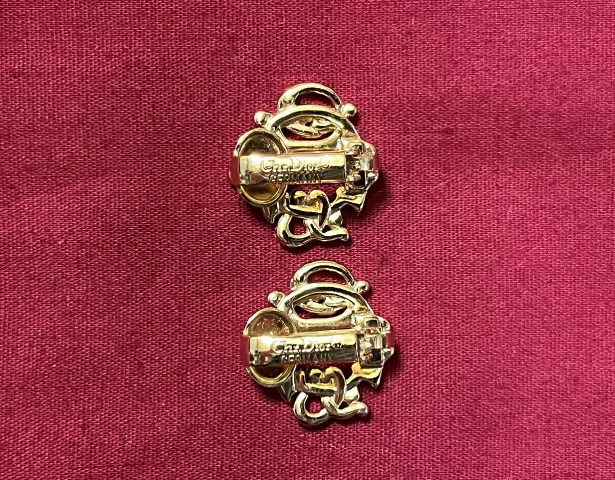 Christian Dior クリスチャンディオール 旧ロゴ イヤリング / ネックレス ゴールドカラー アクセサリー _3