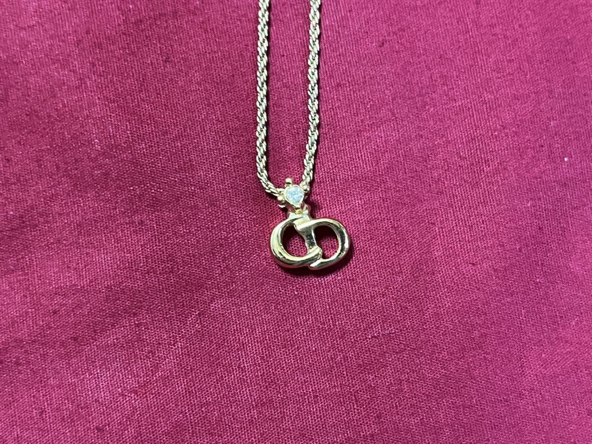 Christian Dior クリスチャンディオール 旧ロゴ イヤリング / ネックレス ゴールドカラー アクセサリー _8