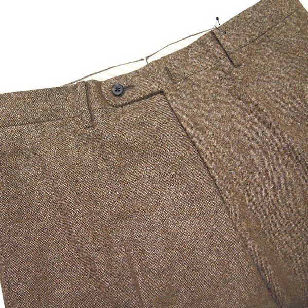 BURBERRY LONDON 茶系ツイード　秋冬パンツスーツ42 極美品！ 新品 スーツカンパニー 英国 MOON ツイード ウール パンツ LL 茶