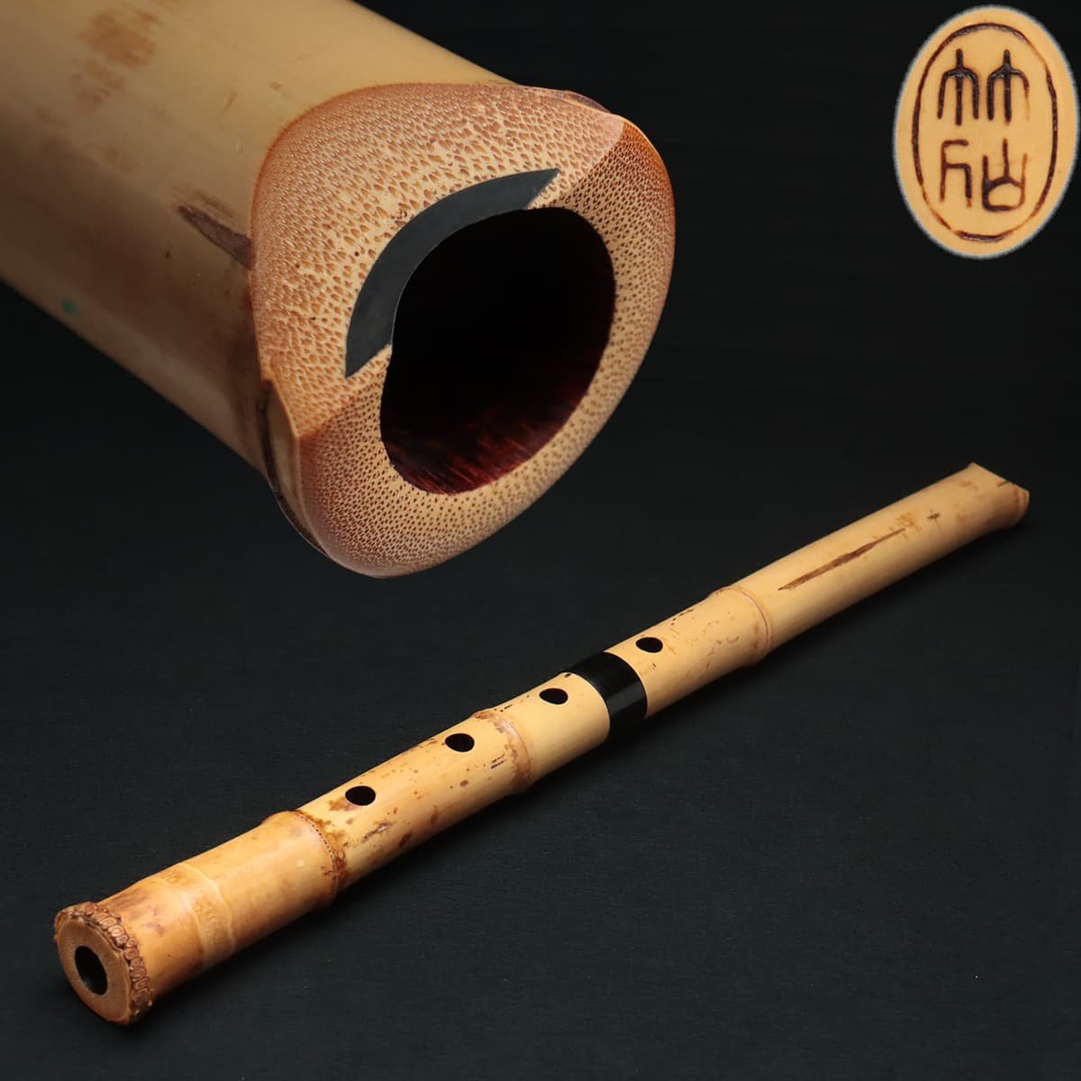 UT334 時代和楽器【竹仙 作】竹製 都山流 尺八 全長54.7