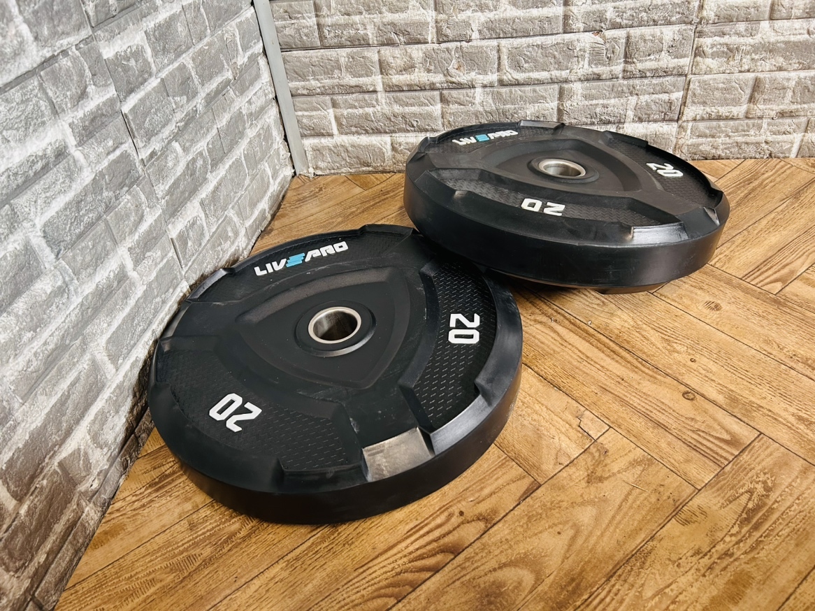 LIVE PRO オリンピックバーベルプレート 20Kg×2/計40Kg 穴径50mm 筋トレ 「16327」