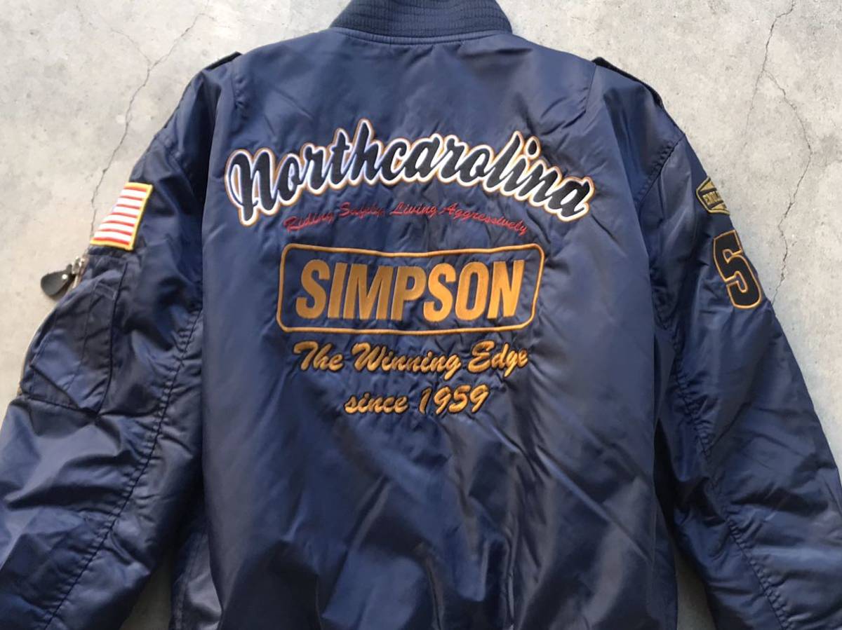 Simpson シンプソン MA-1ジャケット ブラック 4L 大きいサイズ