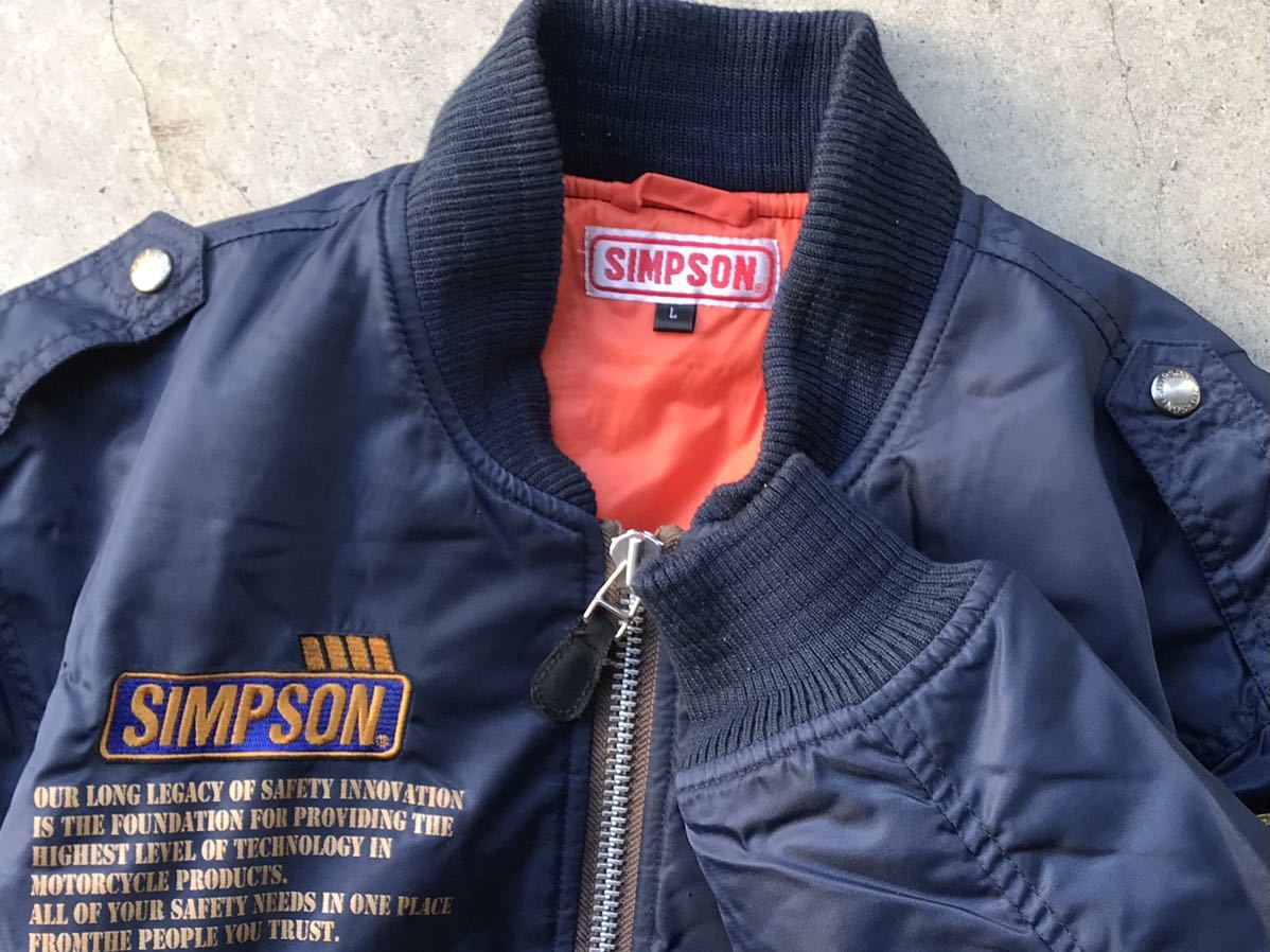 Simpson シンプソン MA-1ジャケット ブラック 4L 大きいサイズ