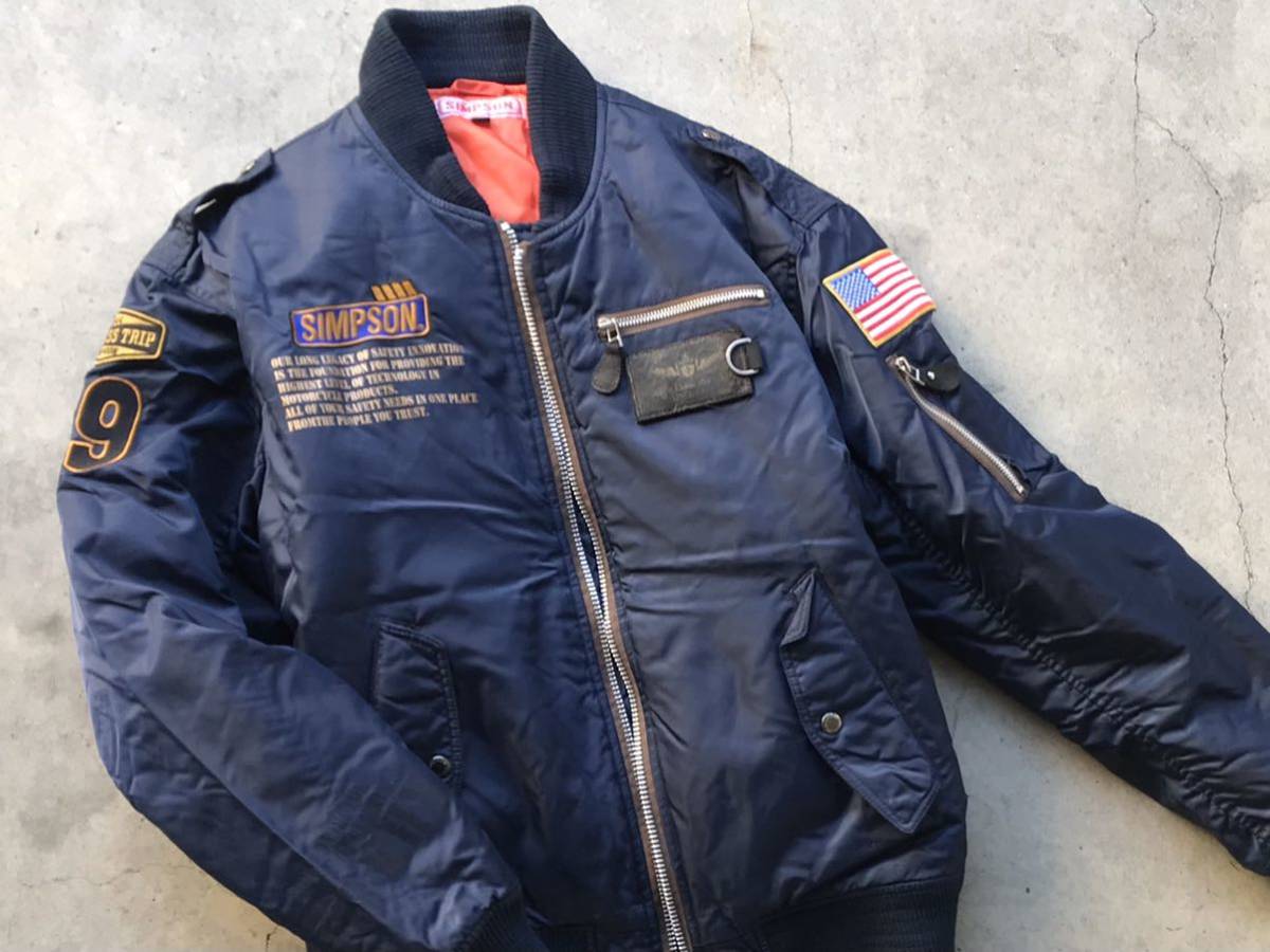 Simpson シンプソン MA-1ジャケット ブラック 4L 大きいサイズ
