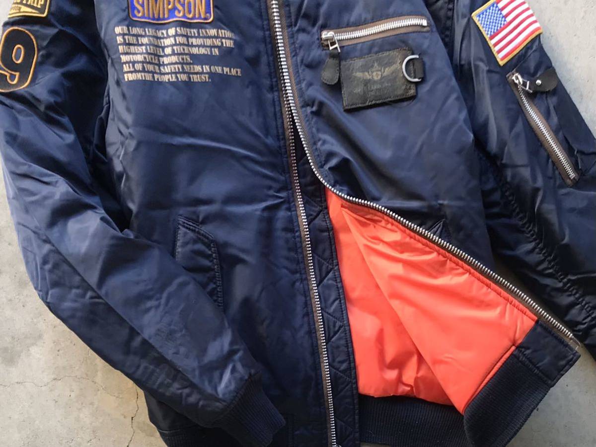Simpson シンプソン MA-1ジャケット ブラック 4L 大きいサイズ