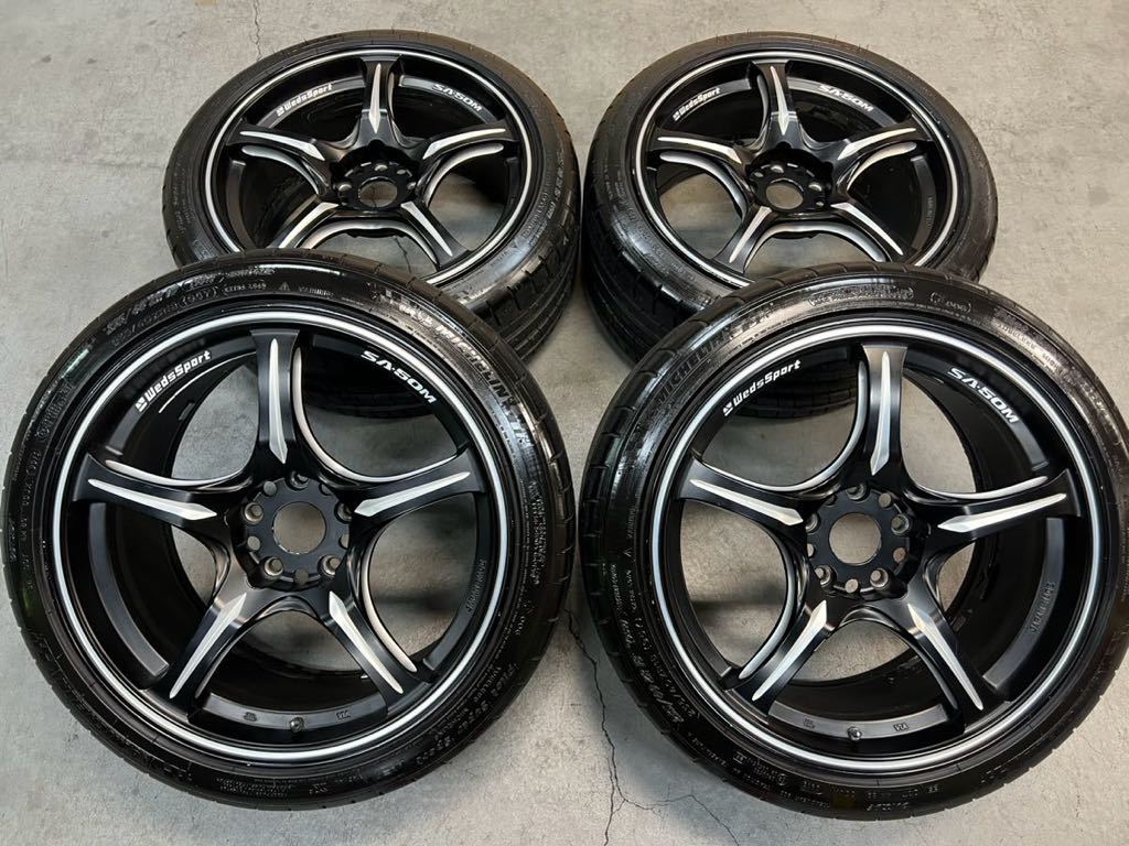 WedsSport SA-50M 18インチ タイヤホイールセット 希少 weds sport SA-50M ミシュラン PSS 235/40R18 ランエボ WRX GTR