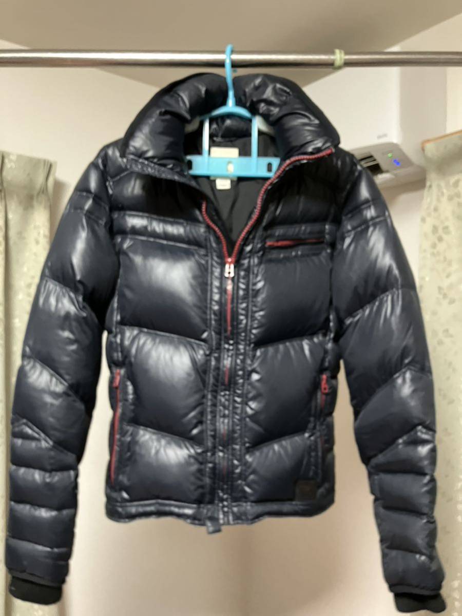 希少XL】ディーゼル　ダウンジャケット　ライダース　赤ジップ　黒　濃紺 USED美品！【DIESEL】ディーゼル人気大定番ライダースダウンジャケット