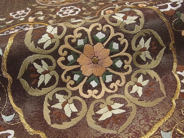 総刺繍 平和屋1□袋帯 スワトウ刺繍 平和屋1□六通柄袋帯 スワトウ