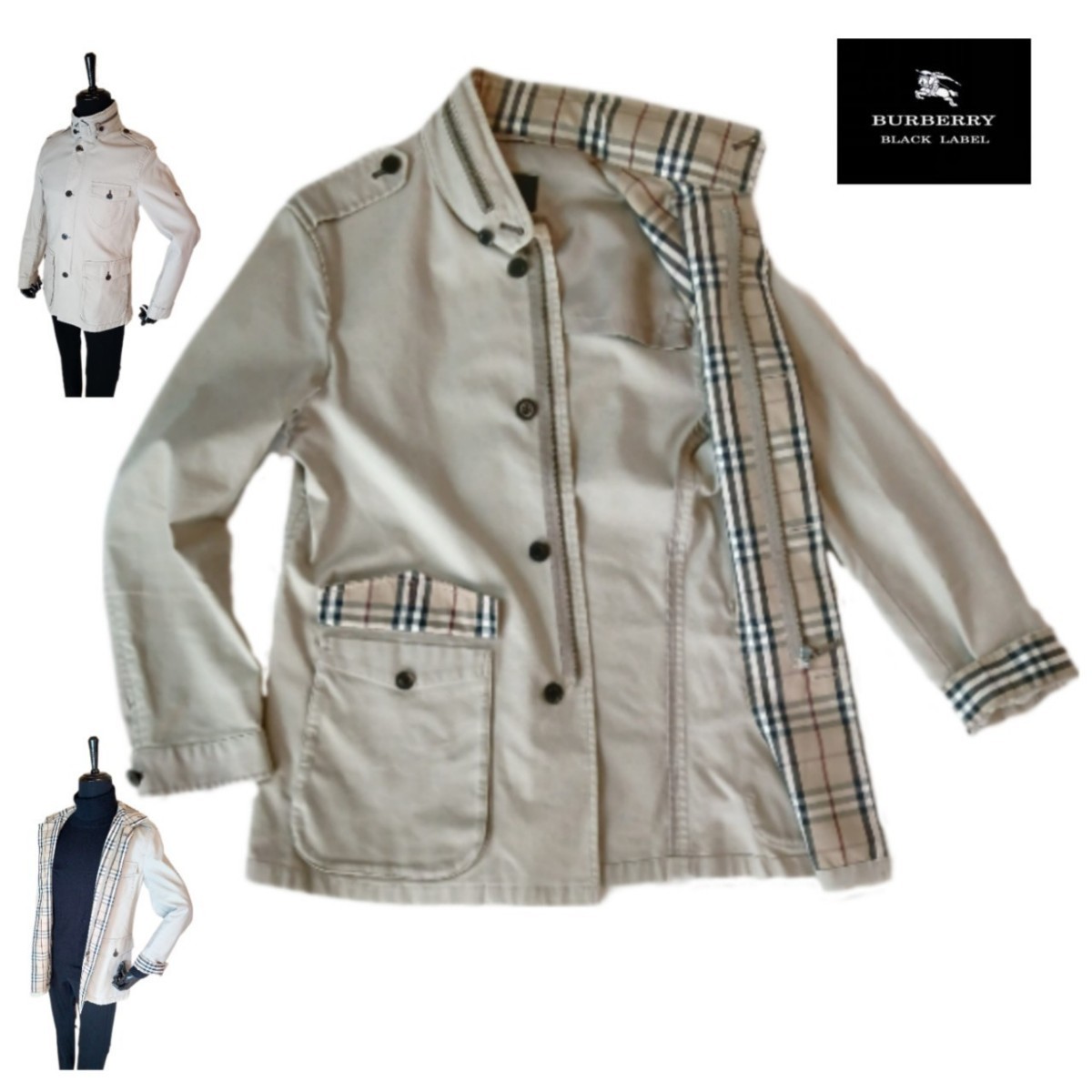 秀逸品 41】BURBERRY BLACK LABEL トレンチコートコート ノバチェック 