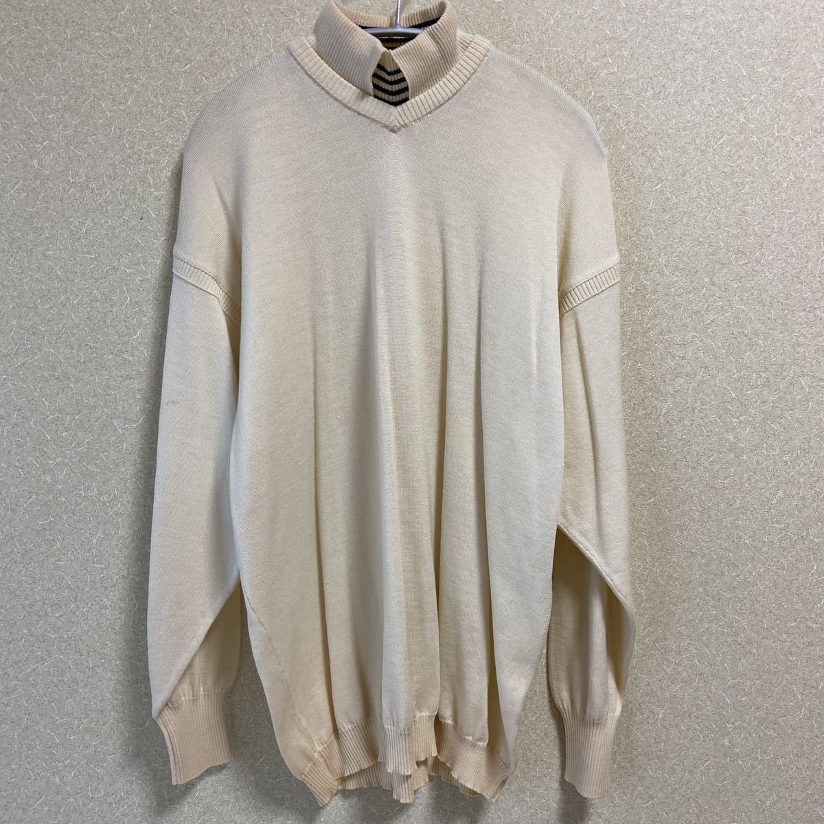 ベルサーチGIANNI VERSACEニット セーター(薄手)ベージュ系 ハイネック 