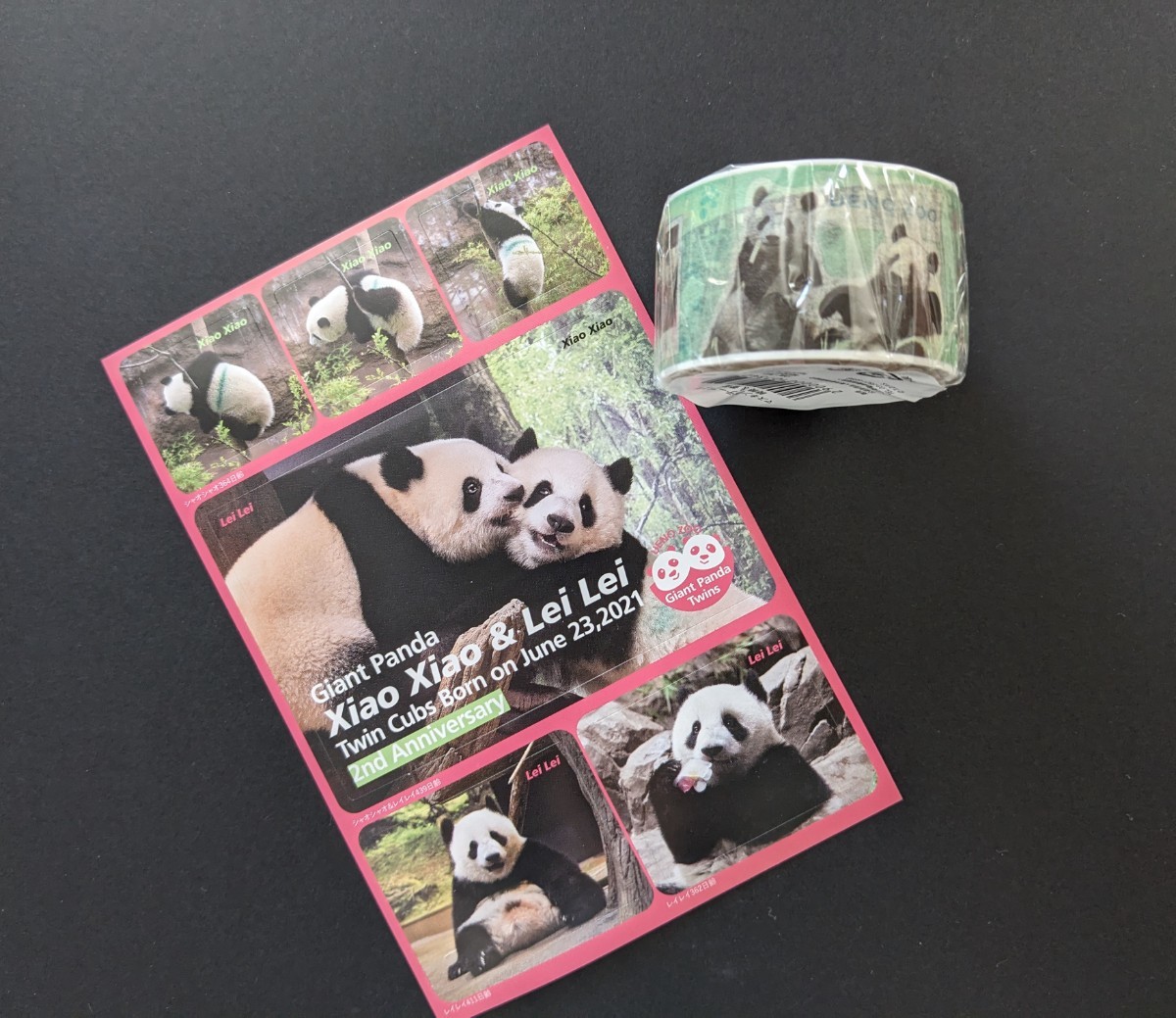 シャオシャオ レイレイ マスキングテープ シール 上野動物園 パンダ ②