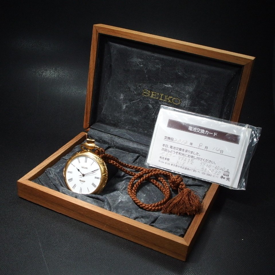 ◇希少◇金無垢◇ SEIKO VFA K18 QZ 3820-3020 1970年代 アンティーク