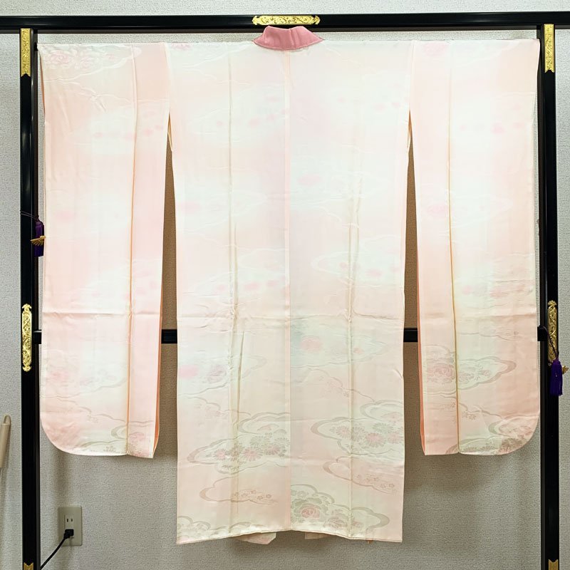 ◇振袖用長襦袢 /裄67袖丈111.4/ 刺繍半衿付◇美品 312u92 【公式通販】