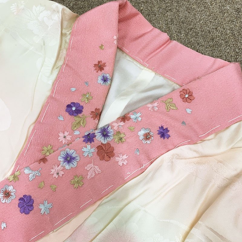 ◇振袖用長襦袢 /裄67袖丈111.4/ 刺繍半衿付◇美品 312u92 【公式通販】