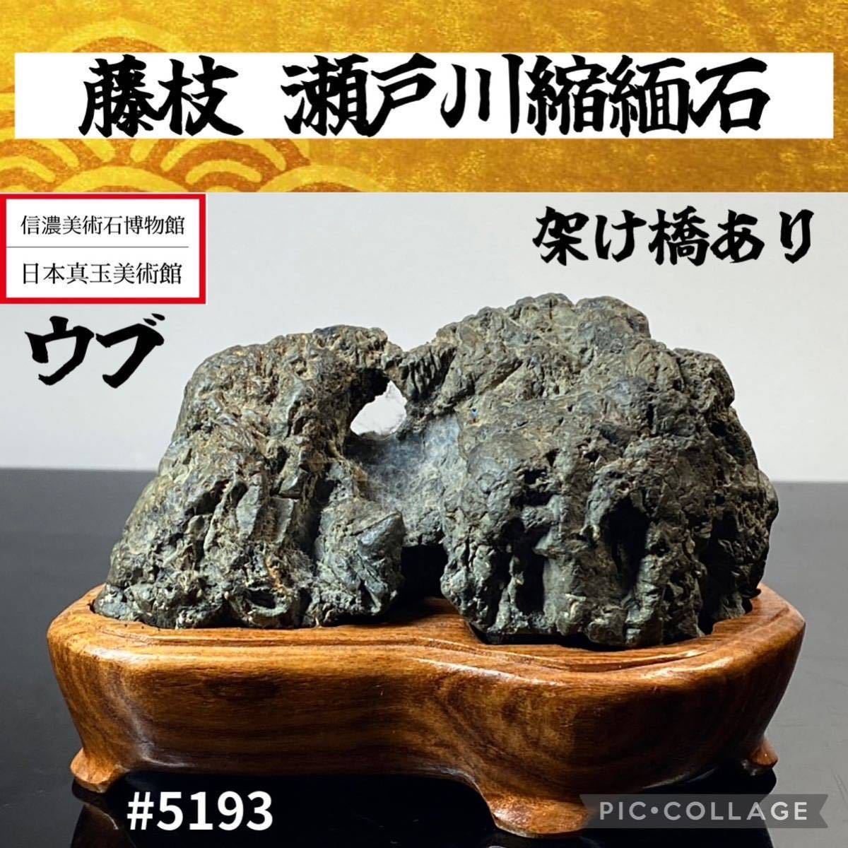 【年末年始初売り】 水石 盆栽 藤枝 瀬戸川縮緬石 ウブ 架け橋有り 横10×高6×奥行6.5(cm) 340g 骨董盆石鑑賞石観賞石太湖石 5193