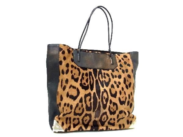 1円 Alexander Wang アレキサンダーワン ハラコ×レザー レオパード 豹  