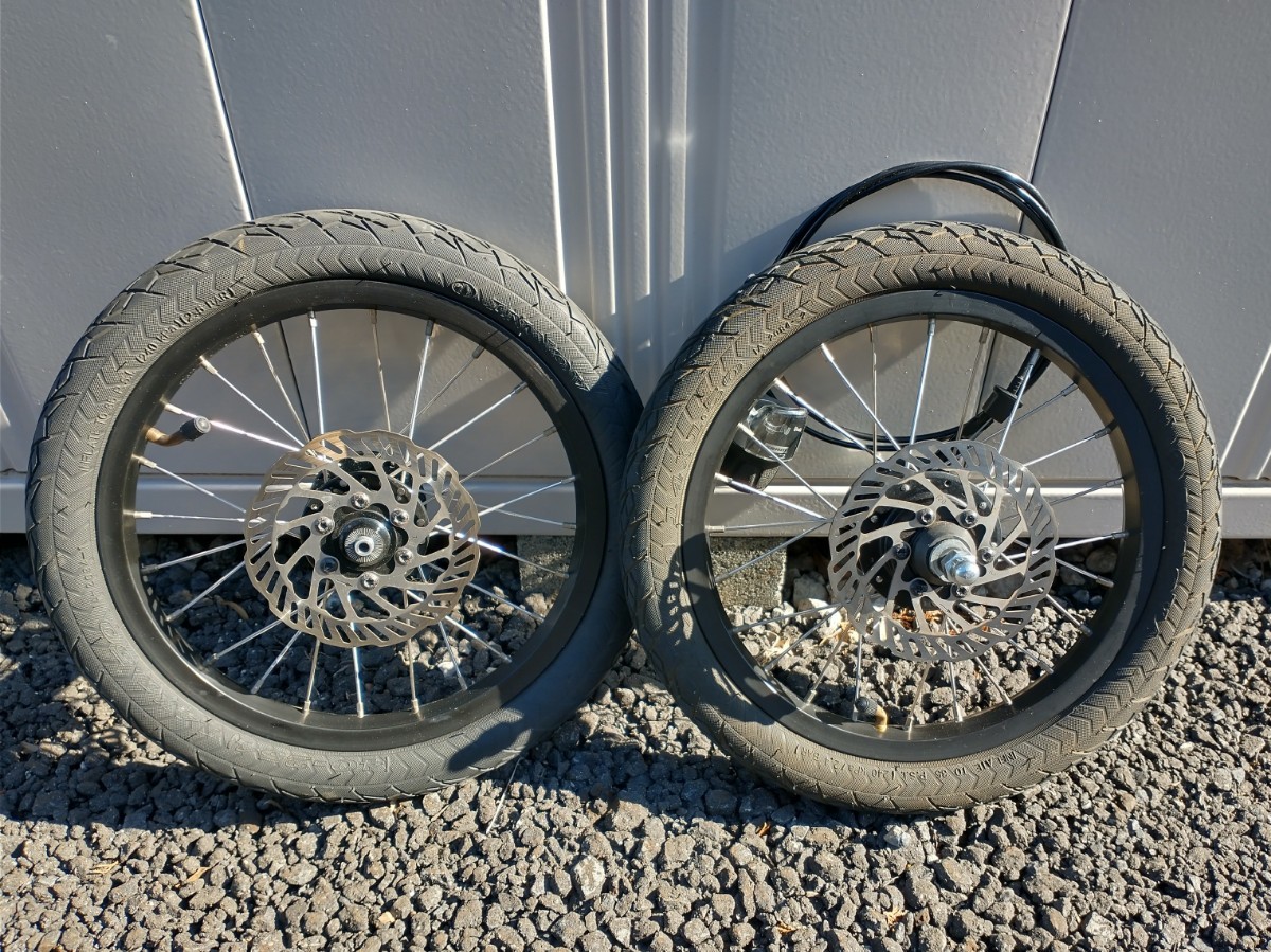 OX PECO pocci 用 14インチ 前後セット 内装3速 SRAM i-3 内装ハブ 中古 ペコ 希少 生産終了 小径車 ミニベロ ディスク 折りたたみ自転車 _1