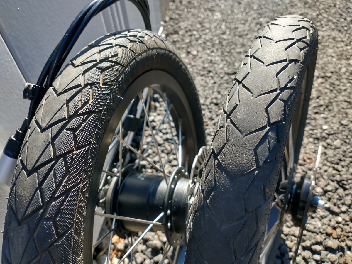 OX PECO pocci 用 14インチ 前後セット 内装3速 SRAM i-3 内装ハブ 中古 ペコ 希少 生産終了 小径車 ミニベロ ディスク 折りたたみ自転車 _3