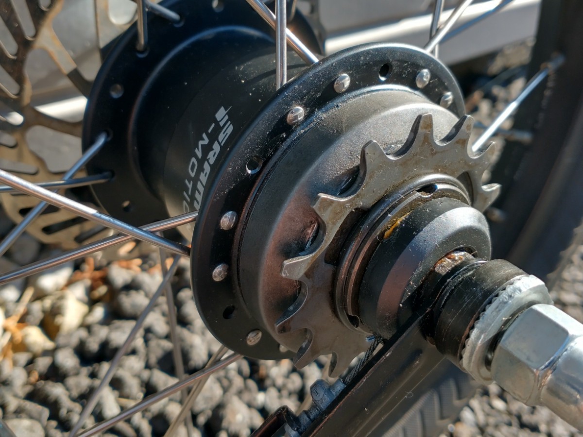 OX PECO pocci 用 14インチ 前後セット 内装3速 SRAM i-3 内装ハブ 中古 ペコ 希少 生産終了 小径車 ミニベロ ディスク 折りたたみ自転車 _4