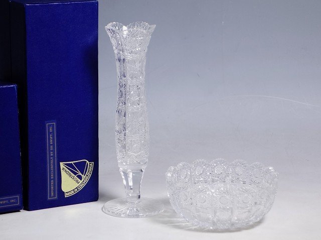 BOHEMIA GLASS ボヘミアグラス 花瓶 500PK 箱有り K02043【BOHEMIA