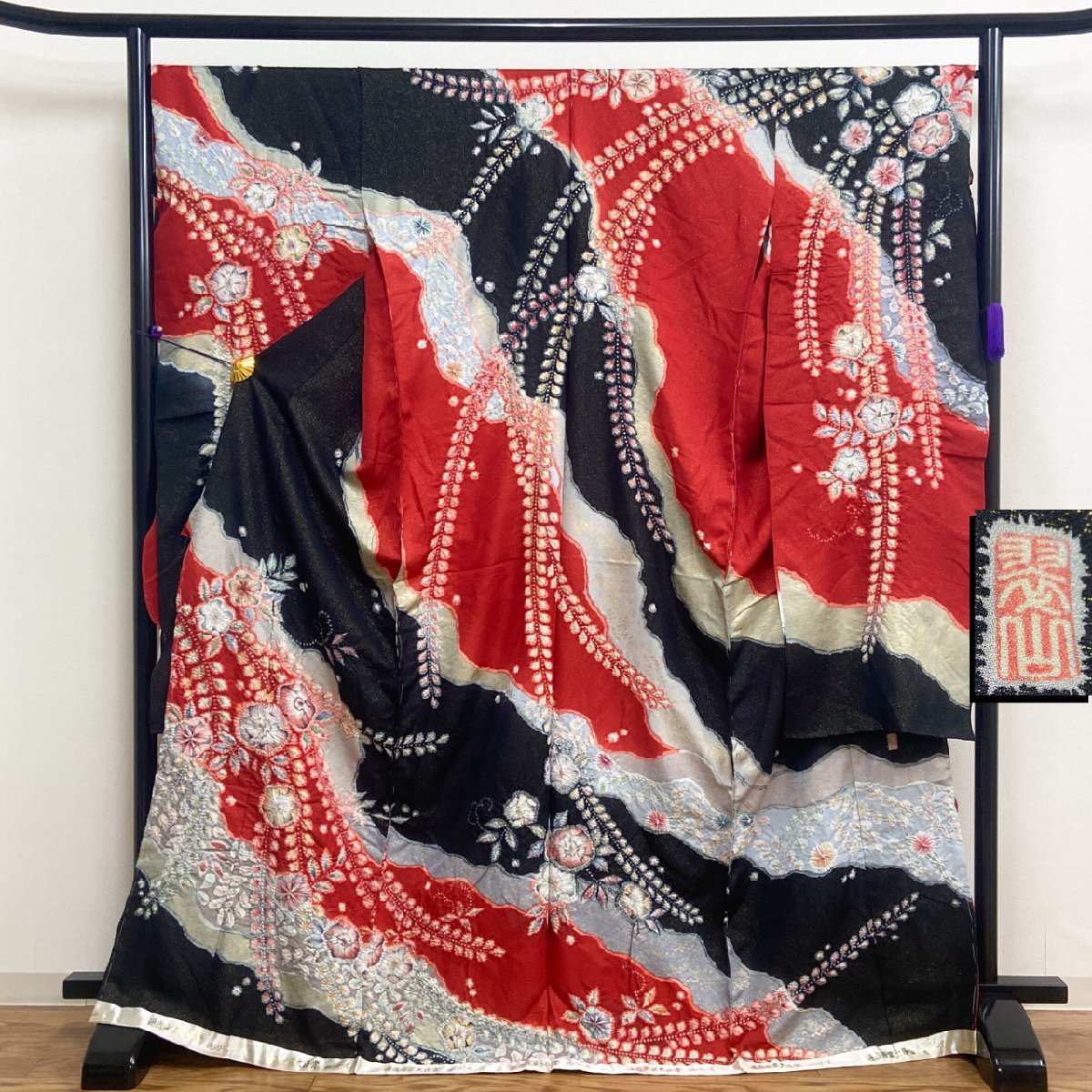 着物月花 桐屋 翠山工房 夢幻辻ヶ花 絞り 金通し 金彩 可憐な  