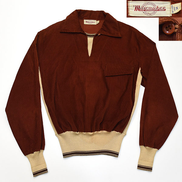 50s Milwaukee ビンテージ 切替レイヤード リブシャツ ロカビリー 