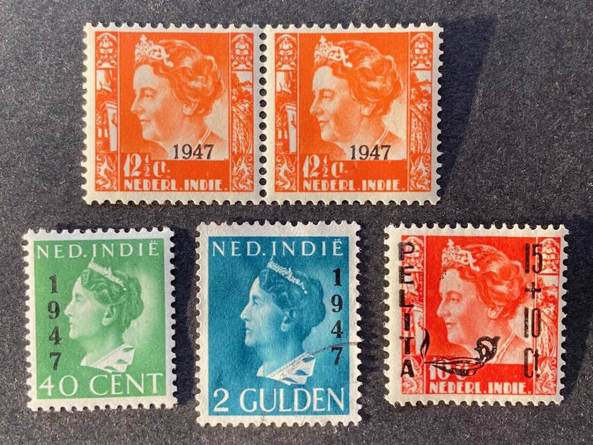 オランダ領東インド（インドネシア）】1947-48年 ウィルヘルミナ女王加