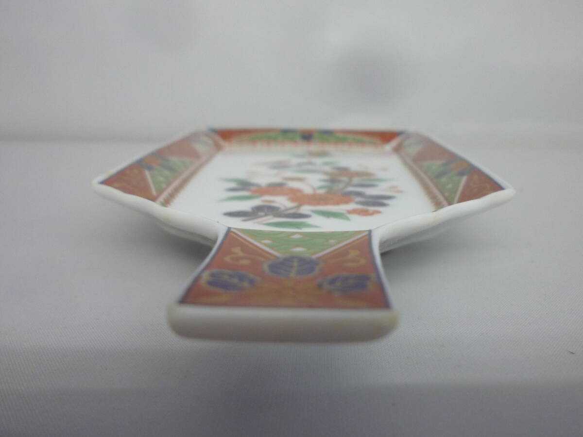 ▽前畑陶器 庫山窯 羽子板型 十二単衣 突き出し揃 盛り皿 5枚セット 幅