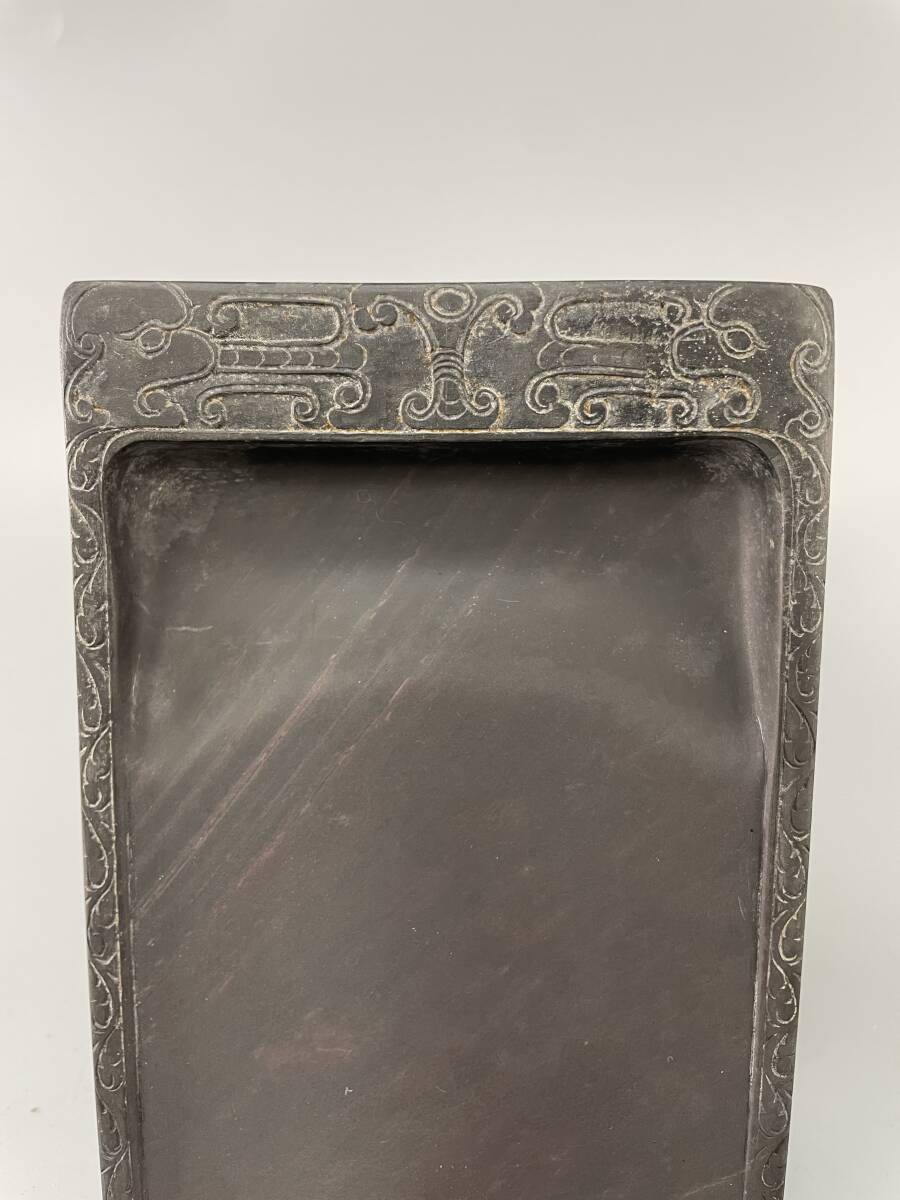 端渓硯 長方硯 硯本体15.2x9.8ｘ1.6cm 箱付き　書道　検索：硯石 文房四宝 書道 古玩 古端渓 老坑_2
