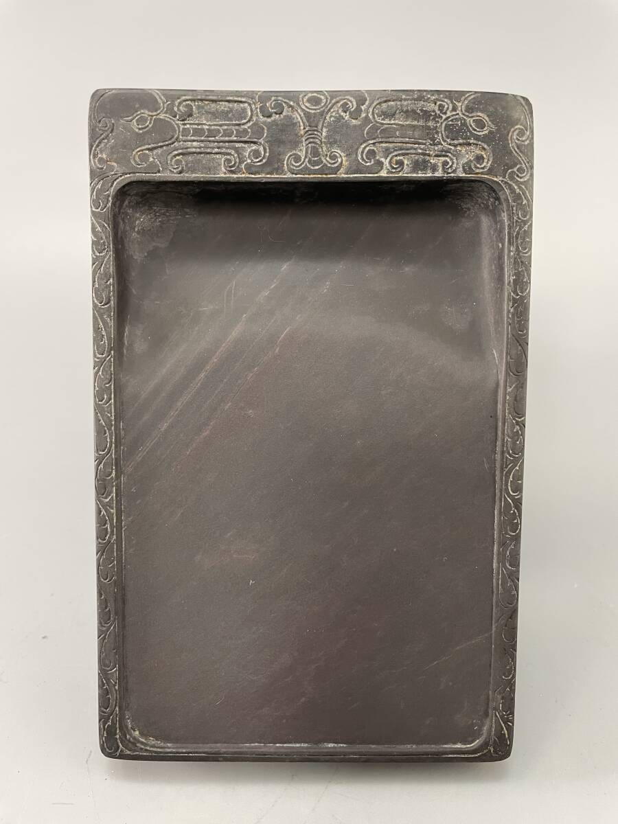 端渓硯 長方硯 硯本体15.2x9.8ｘ1.6cm 箱付き　書道　検索：硯石 文房四宝 書道 古玩 古端渓 老坑_3