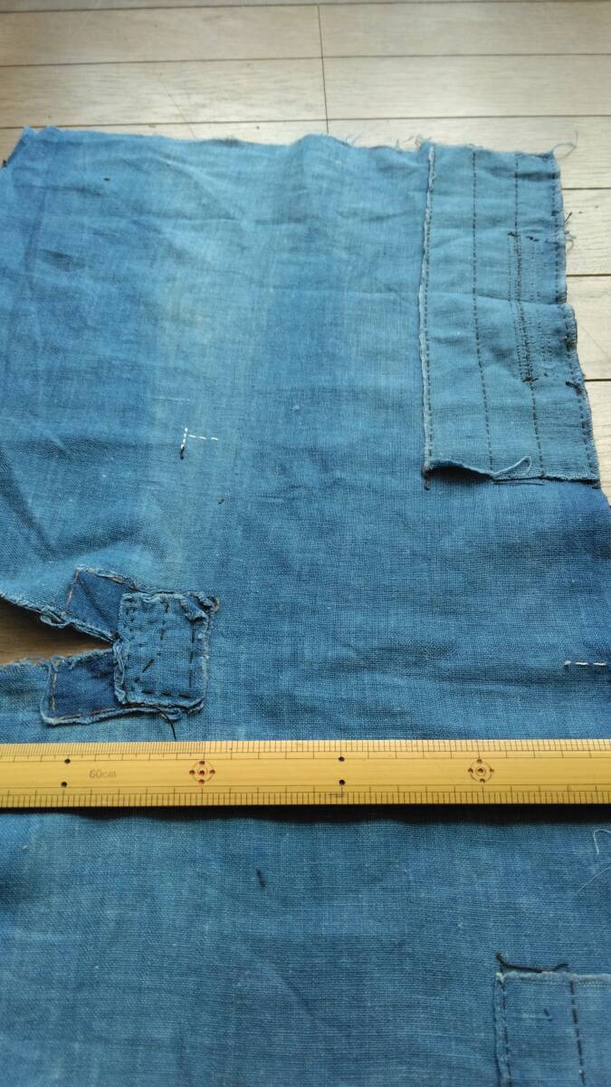 ボロ襤褸　はぎれ　藍染木綿２枚_3
