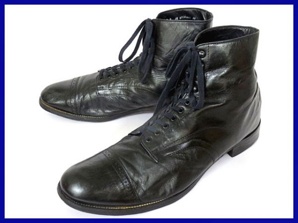 送料安★ステイシーアダムス★革底♪編上げブーツ27.0黒◆M70
