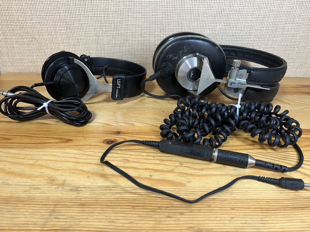 ヘッドホン パイオニア Pioneer TOSHIBA ビンテージ2個セット e110_1