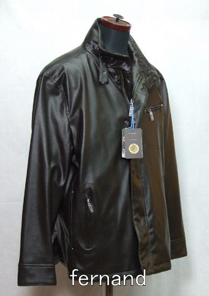 ①新品フェルナンド・フェイクレザー・ブルゾン・ブラウン・Ｌ