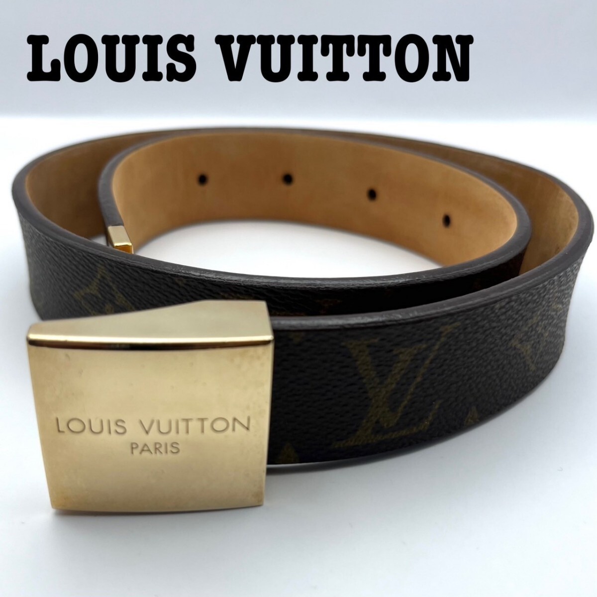 LOUIS VUITTONルイヴィトンベルト金色ロゴ - LOUIS VUITTON ルイ 