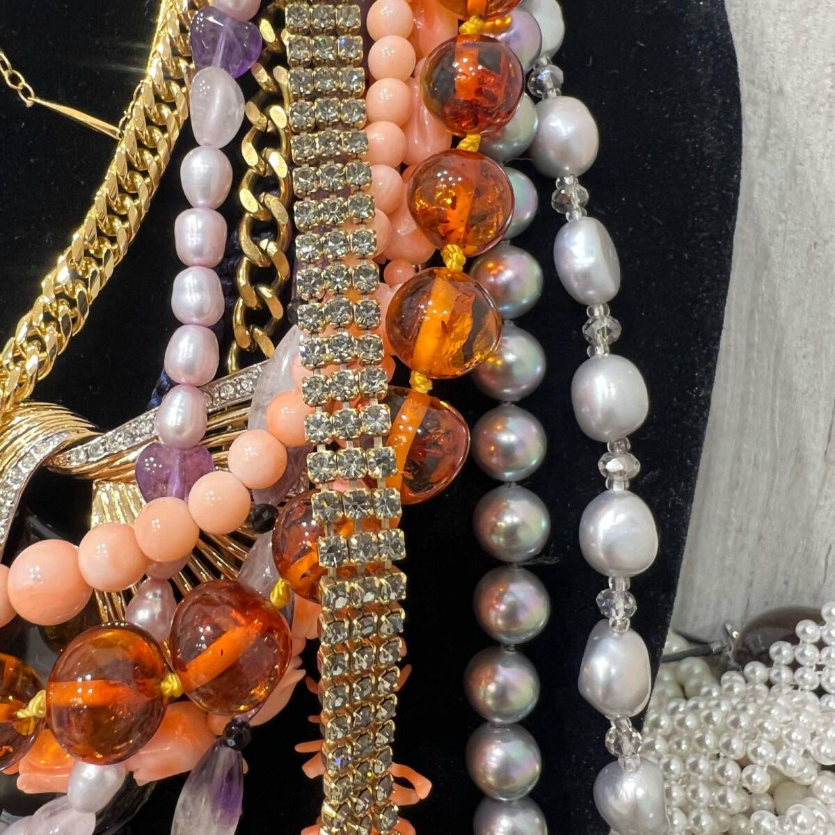 アクセサリー 大量 セット ネックレス イヤリング ブローチ ピアス 天然石 珊瑚 シルバー など_8