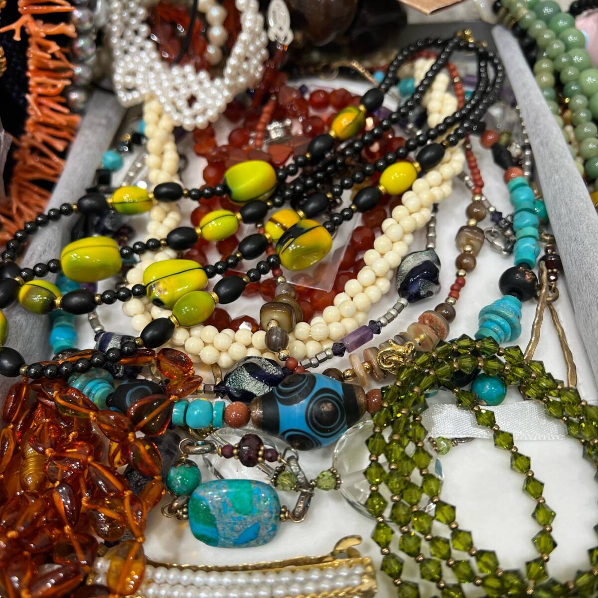 アクセサリー 大量 セット ネックレス イヤリング ブローチ ピアス 天然石 珊瑚 シルバー など_9