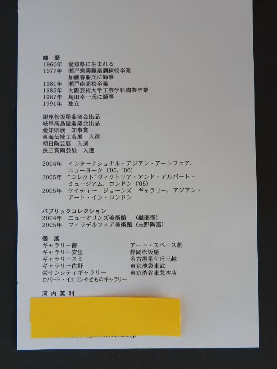河内英利　未使用　織部ぐい呑　NO.9_9