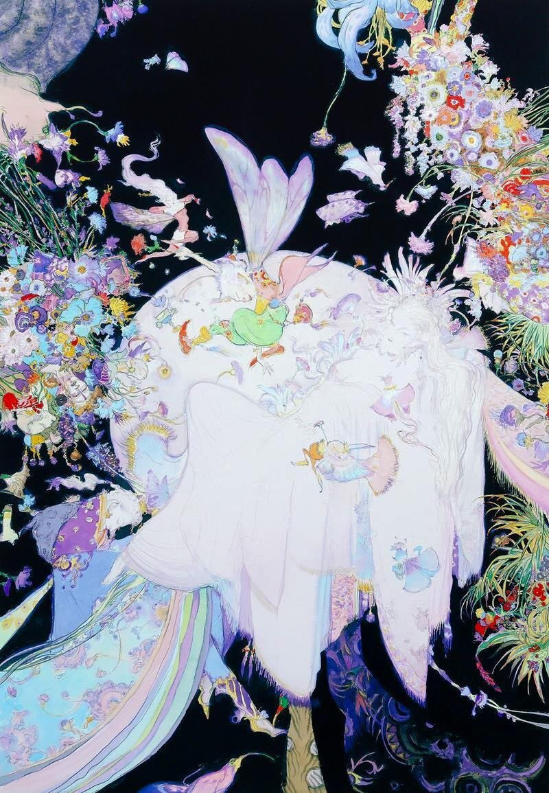 真作】【WISH】天野喜孝「ティターニア」リトグラフ 15号大 大作 直筆