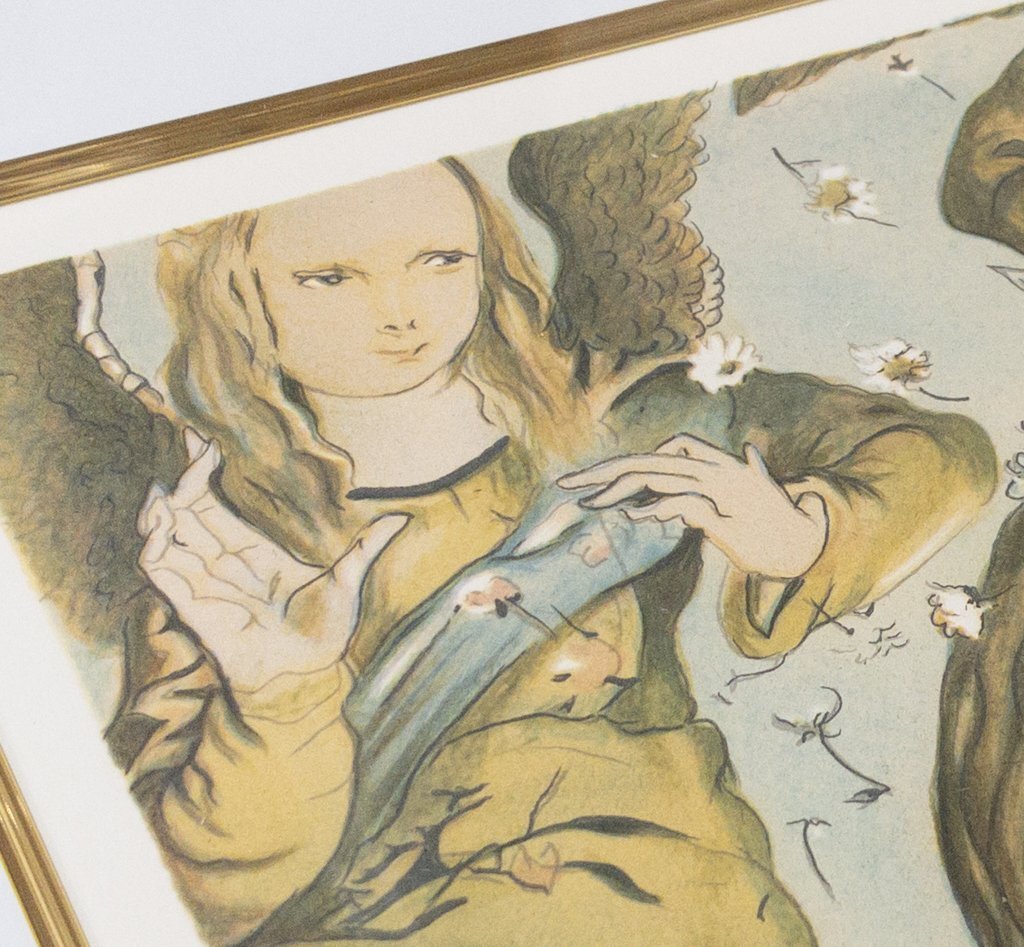 藤田嗣治、【花の洗礼】、希少な額限定装用画集より、新品額装付、状態良好 SHIN】藤田嗣治 「花の洗礼」 リトグラフ ed.59/300 額装 レオナール