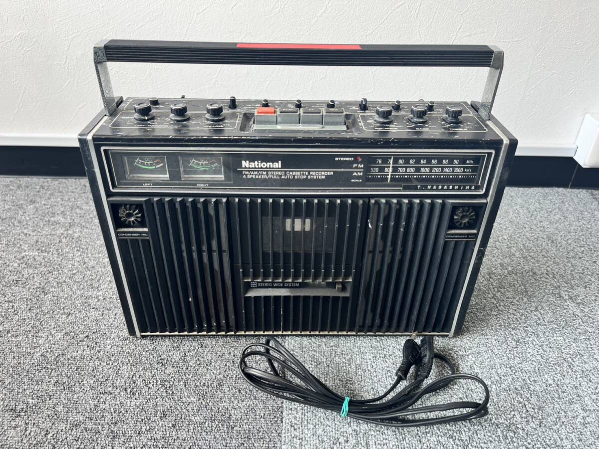 ◇ １円スタート　通電確認済み　National　ナショナル　RS-457　ラジカセ　昭和レトロ　当時物_1