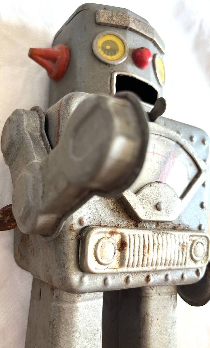 ブリキ　ゼンマイで動くロボット　　動作確認済　レトロ　ビンテージ　玩具　二足歩行　おもちゃ　アンティーク_4