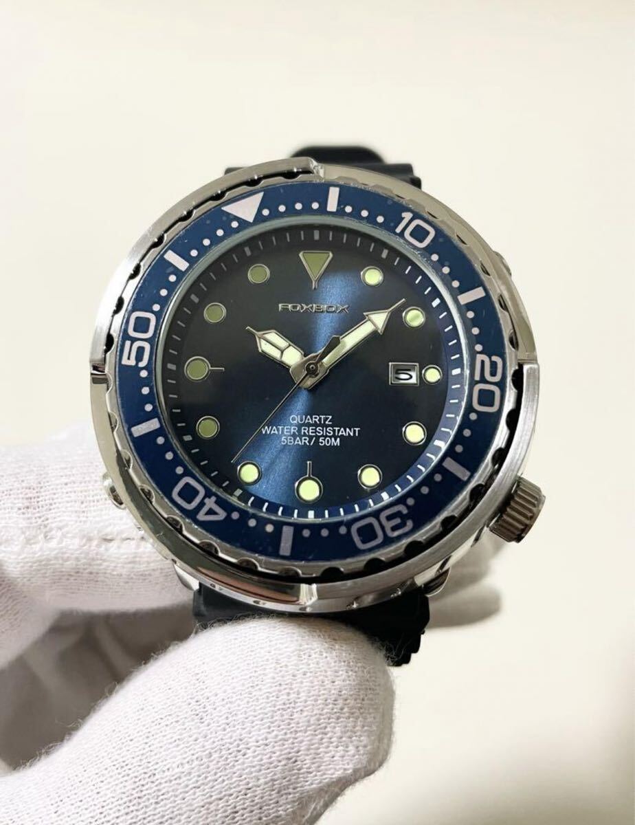◆国内翌日発送◆ダイバーズウォッチ◆クォーツ◆LIGE◆FOXBOX◆ツナ缶◆_3