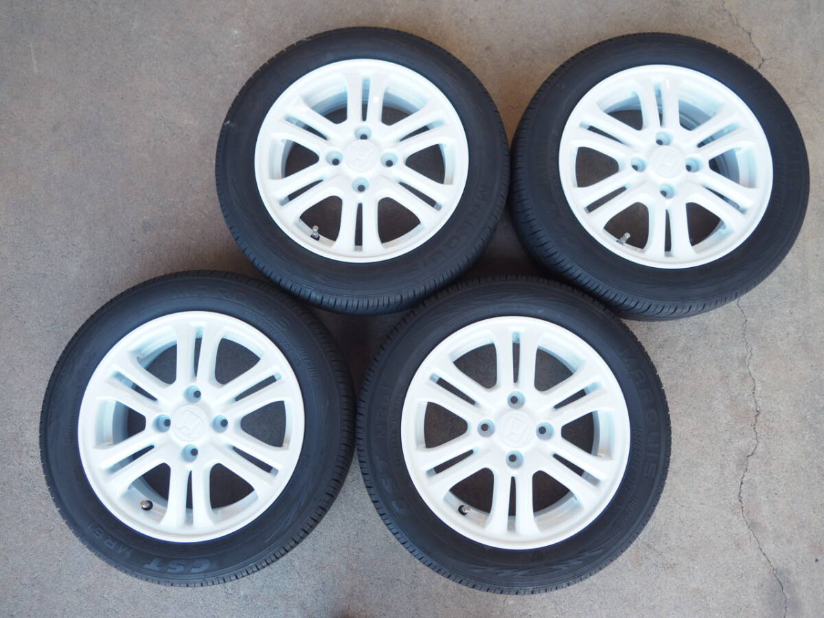 N550 送料無料 N-BOX純正 4.5Jx14 +40 PCD100 4穴 155/65R14 4本8分/9