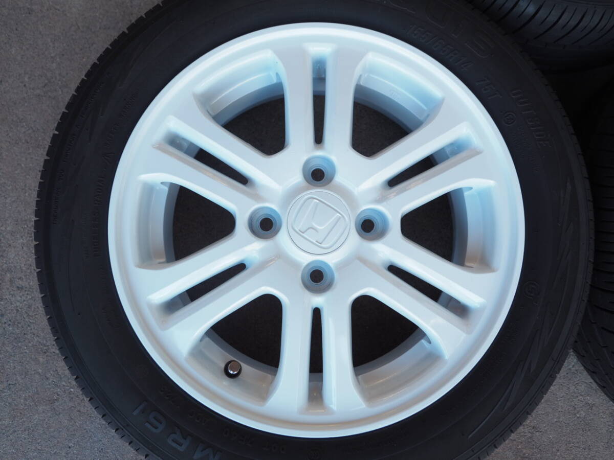 N550 送料無料 N-BOX純正 4.5Jx14 +40 PCD100 4穴 155/65R14 4本8分/9