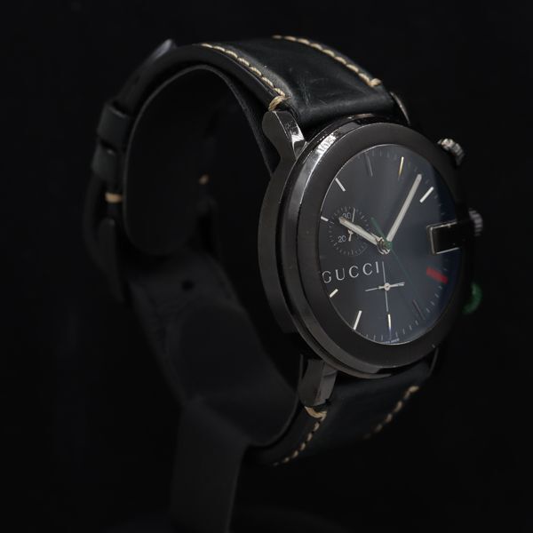 グッチ 101M ブラック SS 1円 稼働 QZ ラウンド Gラウンド 腕時計 1円