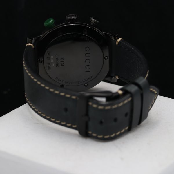 グッチ 101M ブラック SS 1円 稼働 QZ ラウンド Gラウンド 腕時計 1円