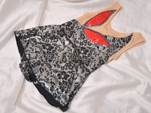 L1254-04★美品 Chacott チャコット オーダー品 ジュニア タンク型 新体操レオタード ラ