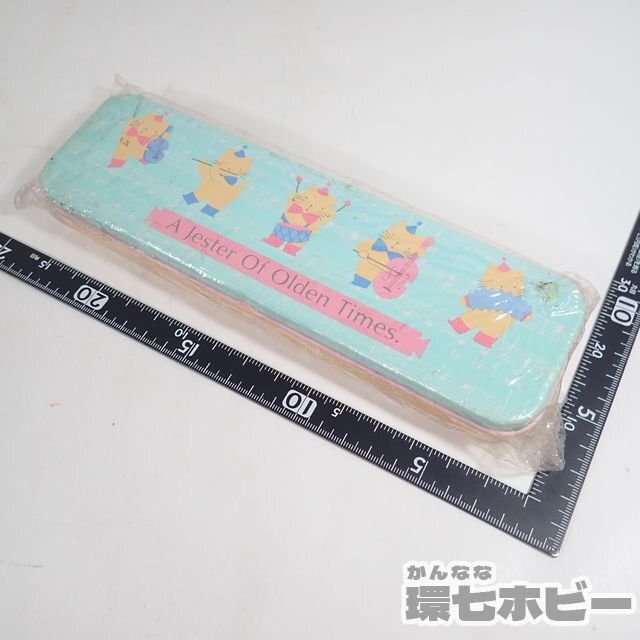 1QP96◇未使用 当時物 80年代 サンリオ A Jester Of Plden Times 猫 缶