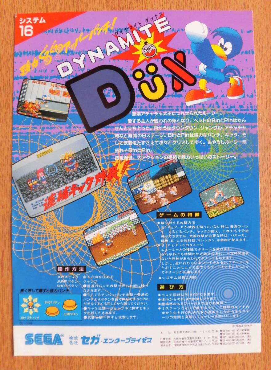 1988年 セガ・エンタープライゼス 【 ダイナマイト ダックス